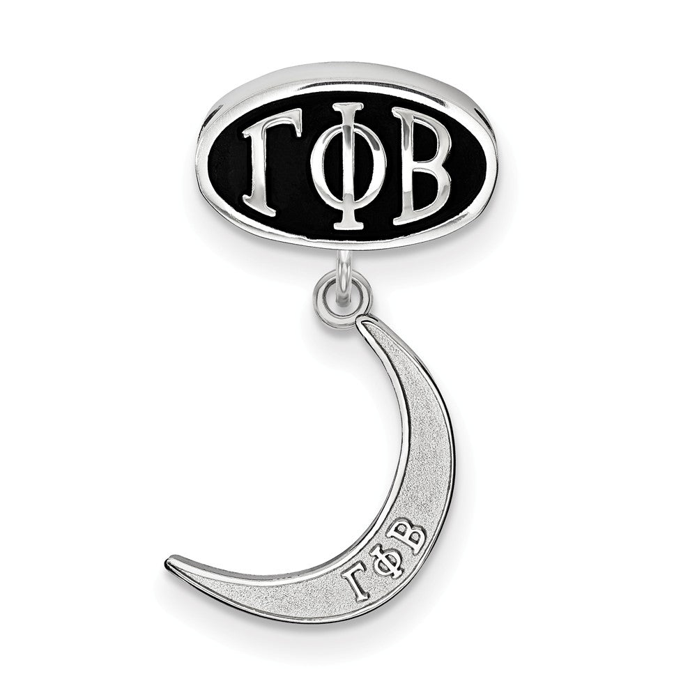 Alternate view of the Sterling Silver Gamma Phi Beta with Moon Dangle Bead Charm by The Black Bow Jewelry Co.