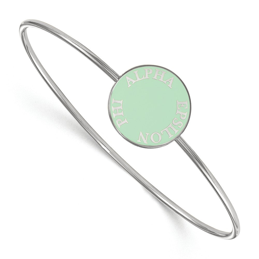 Sterling Silver Alpha Epsilon Phi Enamel Disc Bangle - 8 in., Item B14805 by The Black Bow Jewelry Co.