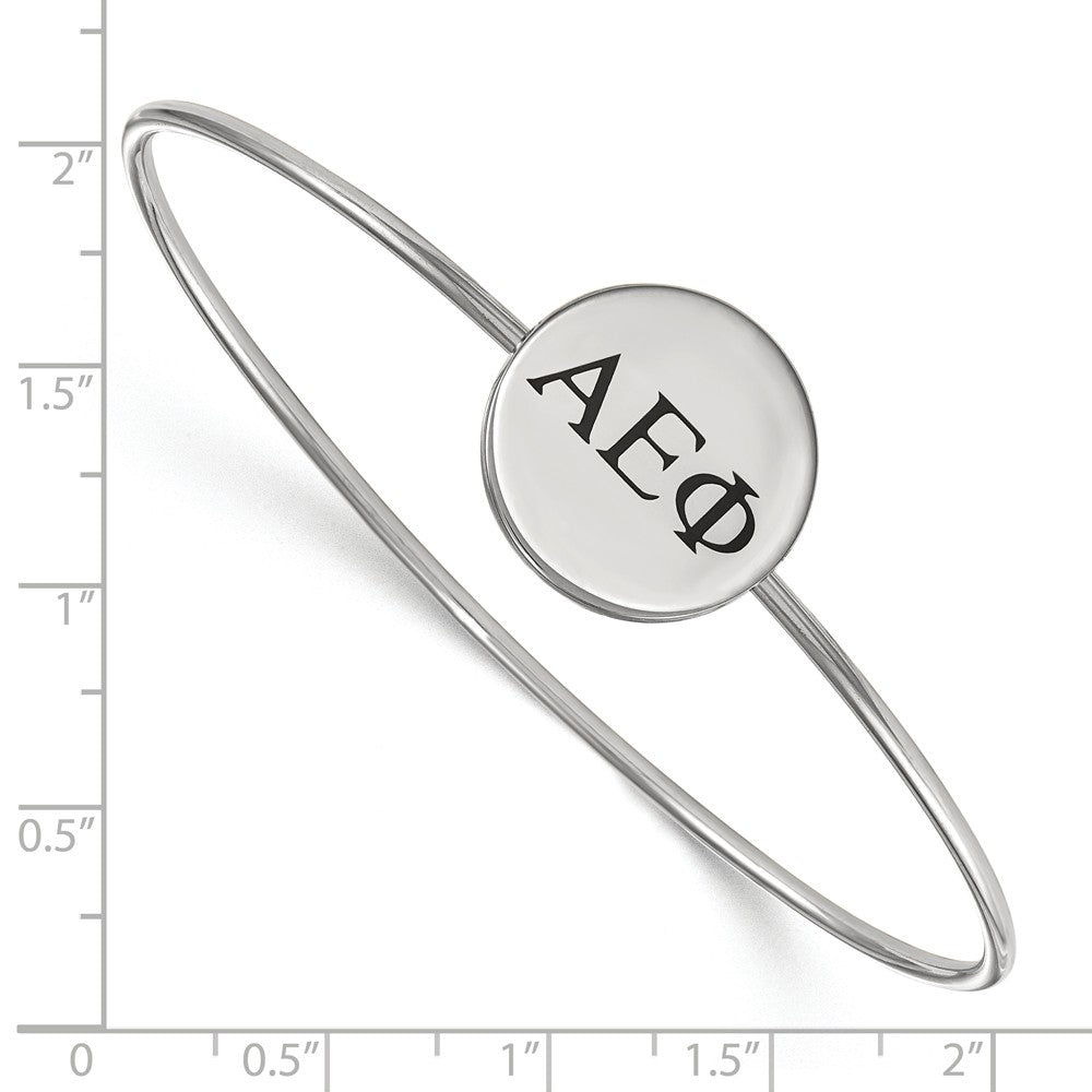 Alternate view of the Sterling Silver Alpha Epsilon Phi Blk Enamel Greek Bangle - 6 in. by The Black Bow Jewelry Co.