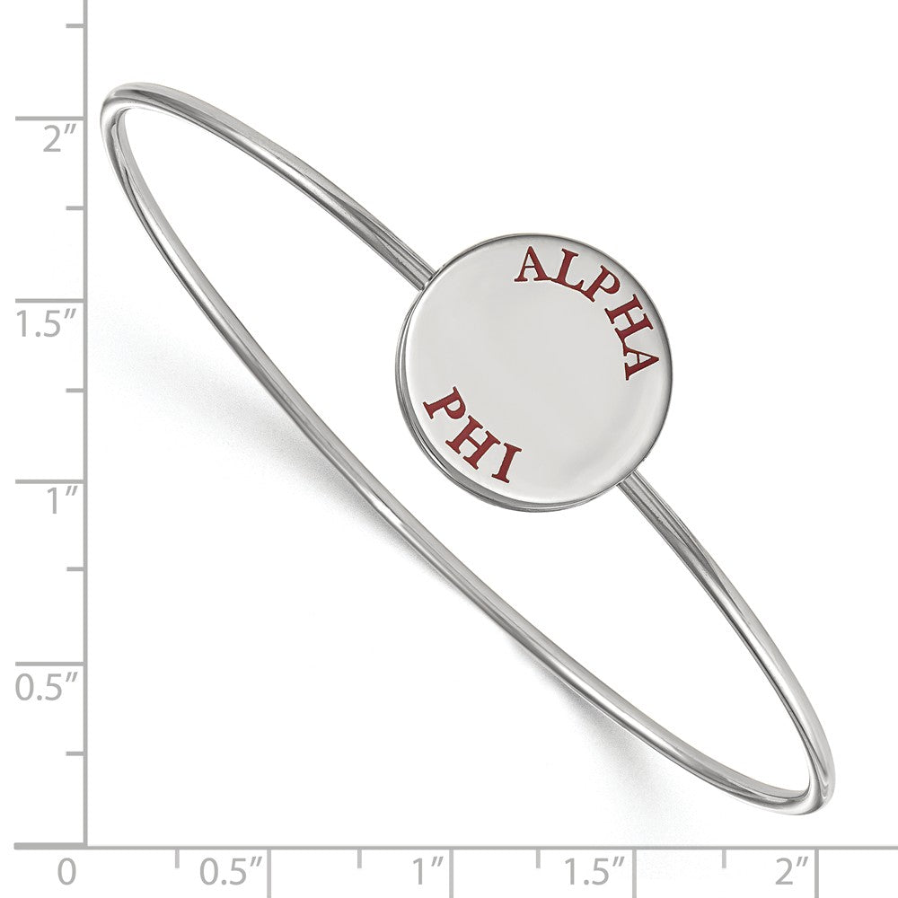 Alternate view of the Sterling Silver Alpha Phi Red Enamel Bangle - 6 in. by The Black Bow Jewelry Co.