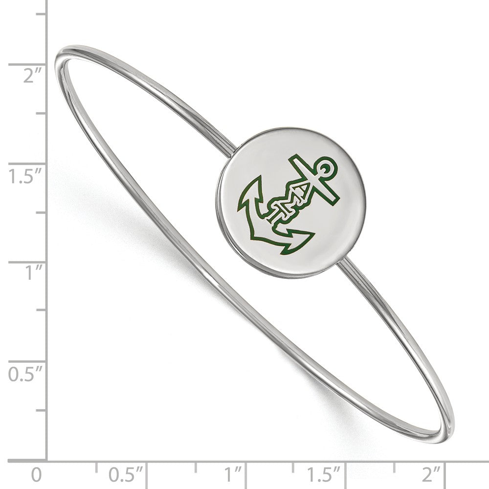 Alternate view of the Sterling Silver Alpha Sigma Tau Enamel Anchor Bangle - 6 in. by The Black Bow Jewelry Co.