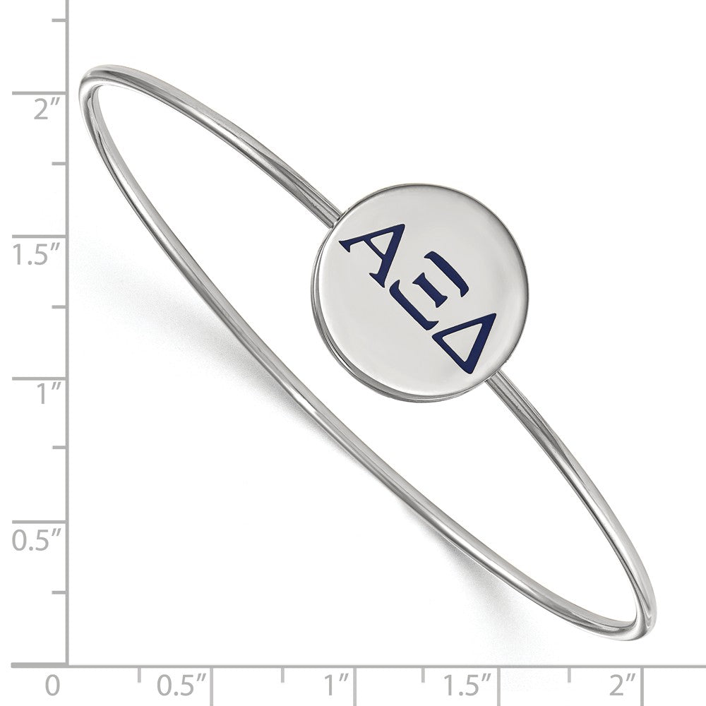 Alternate view of the Sterling Silver Alpha Xi Delta Enamel Greek Letters Bangle - 6 in. by The Black Bow Jewelry Co.