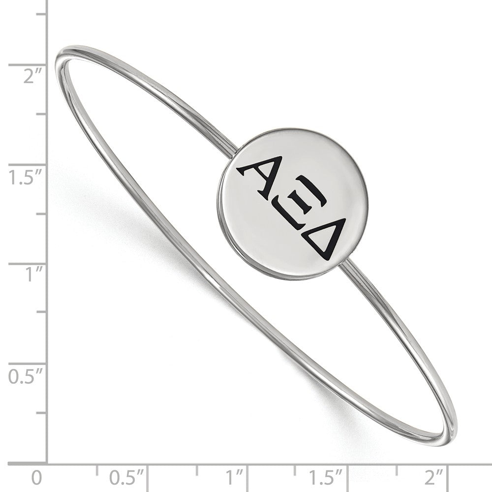 Alternate view of the Sterling Silver Alpha Xi Delta Blk Enamel Greek Letters Bangle - 6 in. by The Black Bow Jewelry Co.