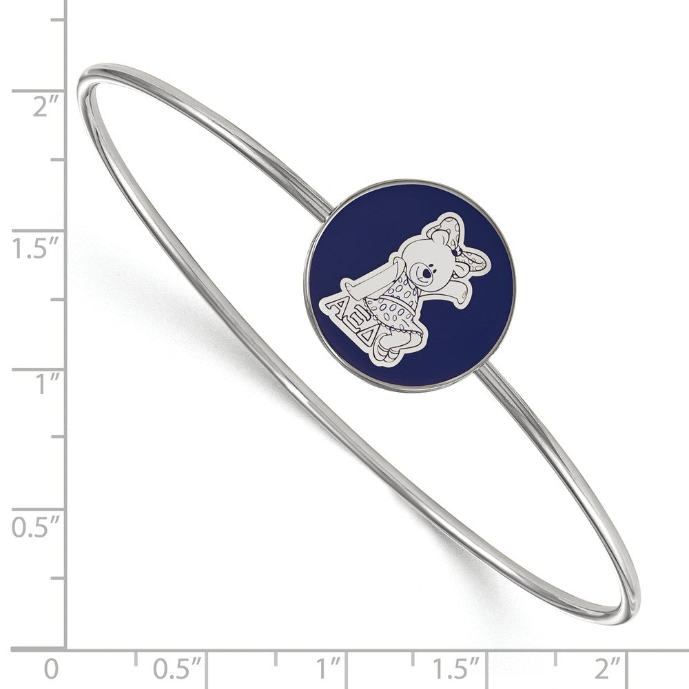 Alternate view of the Sterling Silver Alpha Xi Delta Enamel Bangle - 6 in. by The Black Bow Jewelry Co.