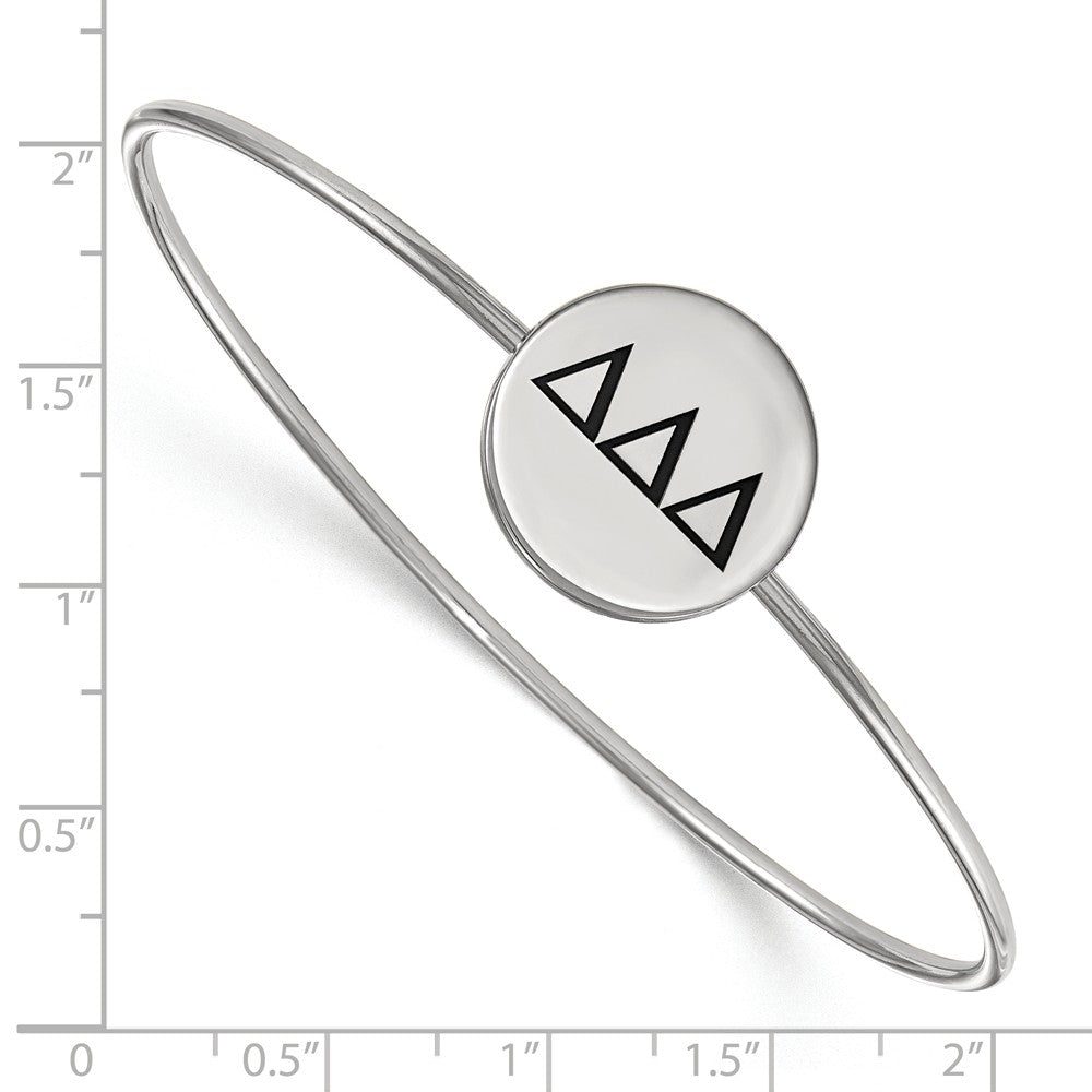 Alternate view of the Sterling Silver Delta Delta Delta Enamel Greek Letters Bangle - 6 in. by The Black Bow Jewelry Co.