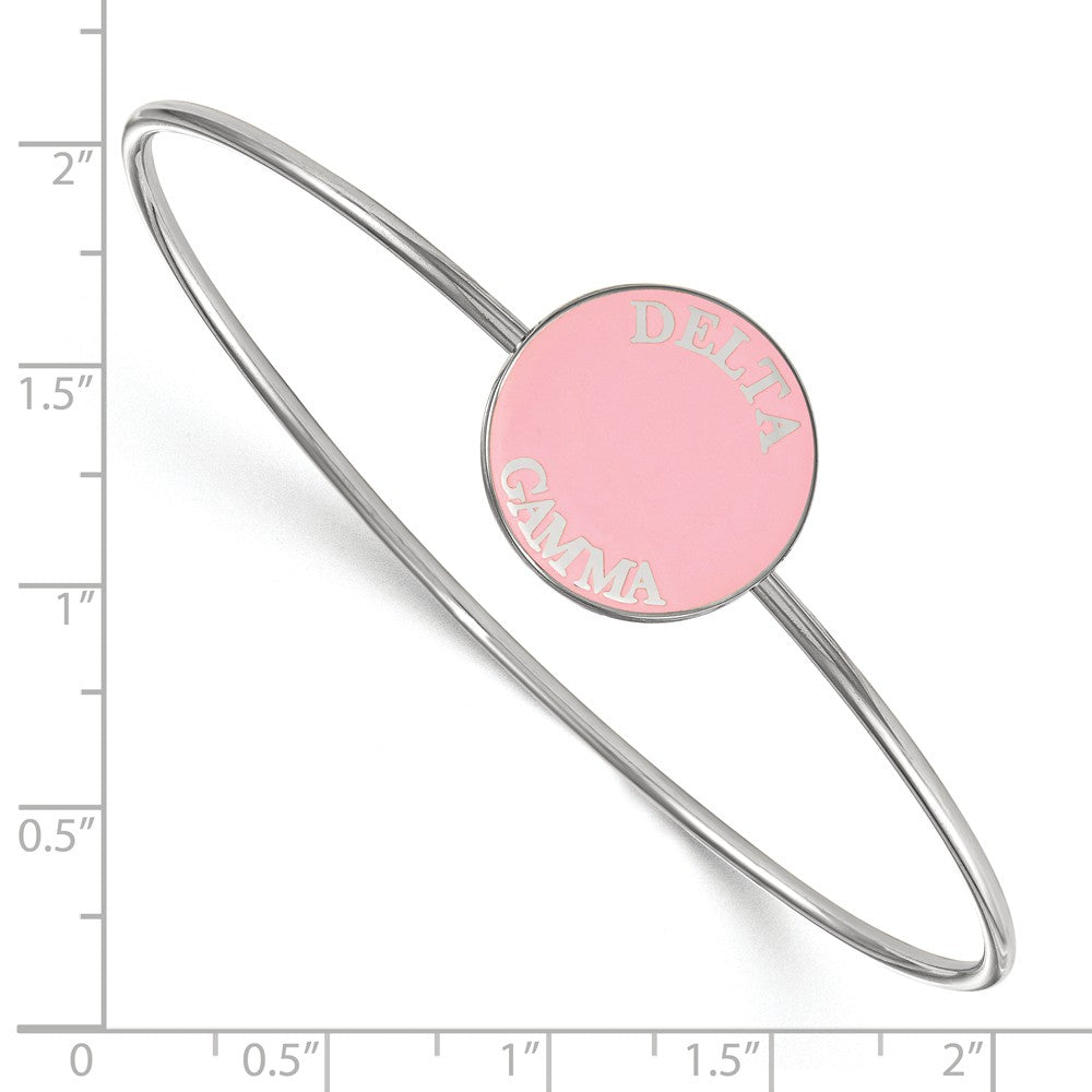 Alternate view of the Sterling Silver Delta Gamma Enamel Disc Bangle - 6 in. by The Black Bow Jewelry Co.