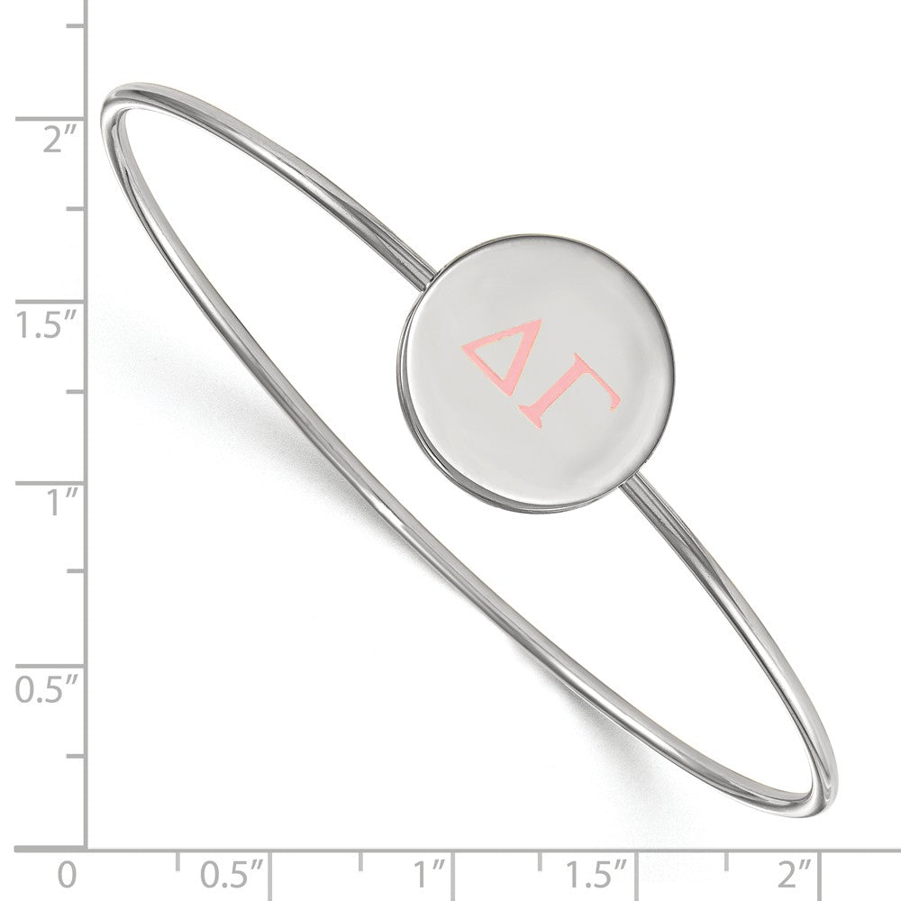 Alternate view of the Sterling Silver Delta Gamma Enamel Greek Letters Bangle - 8 in. by The Black Bow Jewelry Co.