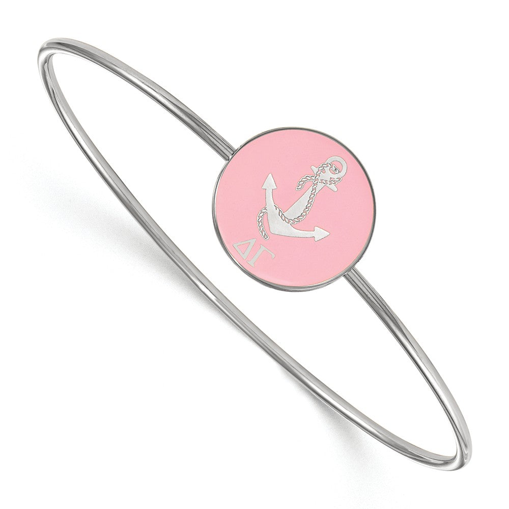 Sterling Silver Delta Gamma Enamel Bangle - 6 in., Item B14940 by The Black Bow Jewelry Co.