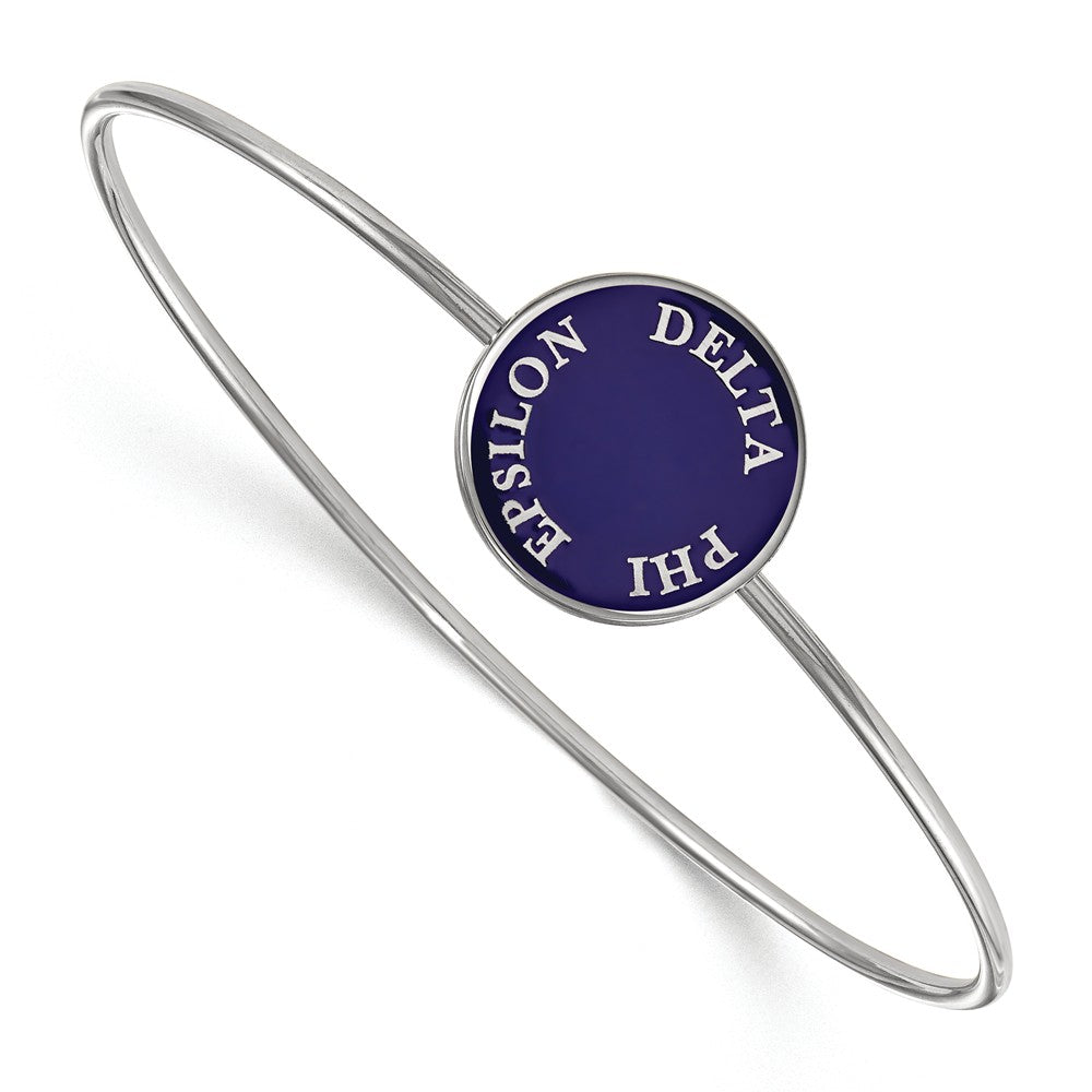 Sterling Silver Delta Phi Epsilon Enamel Disc Bangle - 6 in., Item B14944 by The Black Bow Jewelry Co.