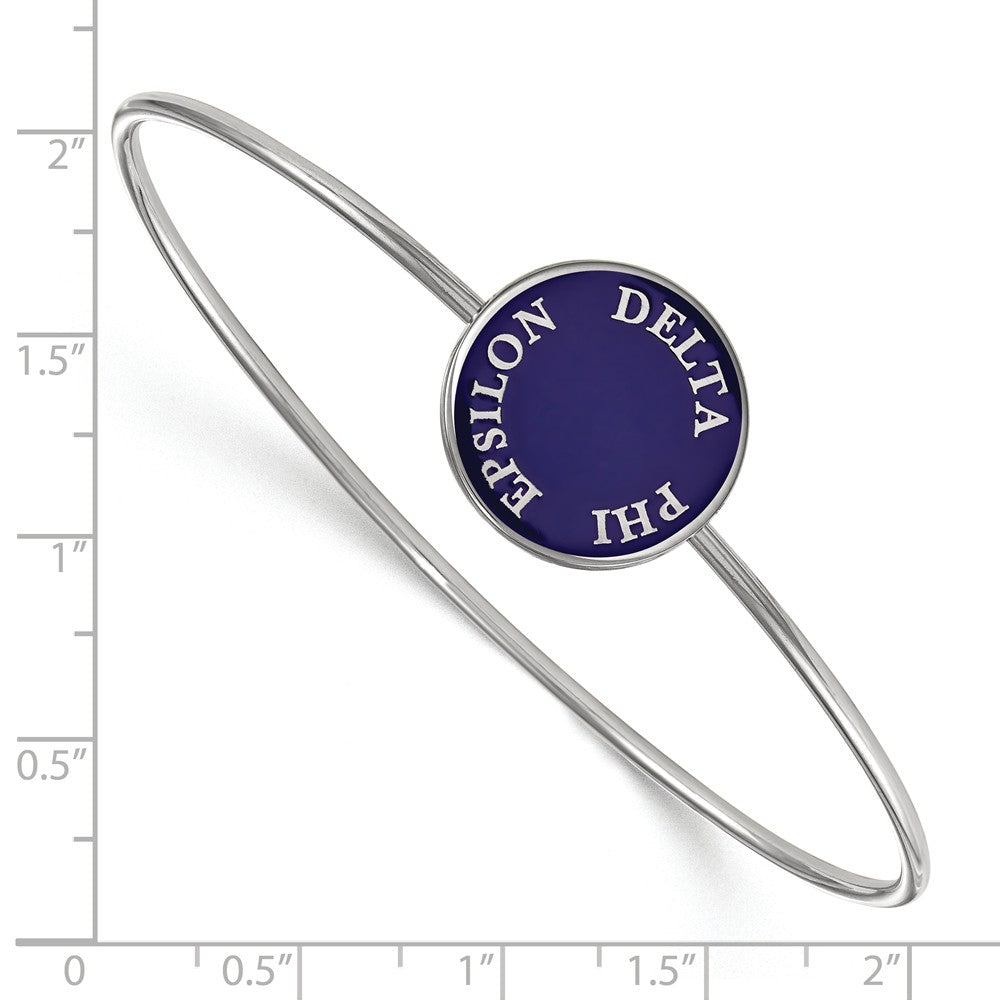 Alternate view of the Sterling Silver Delta Phi Epsilon Enamel Disc Bangle - 6 in. by The Black Bow Jewelry Co.
