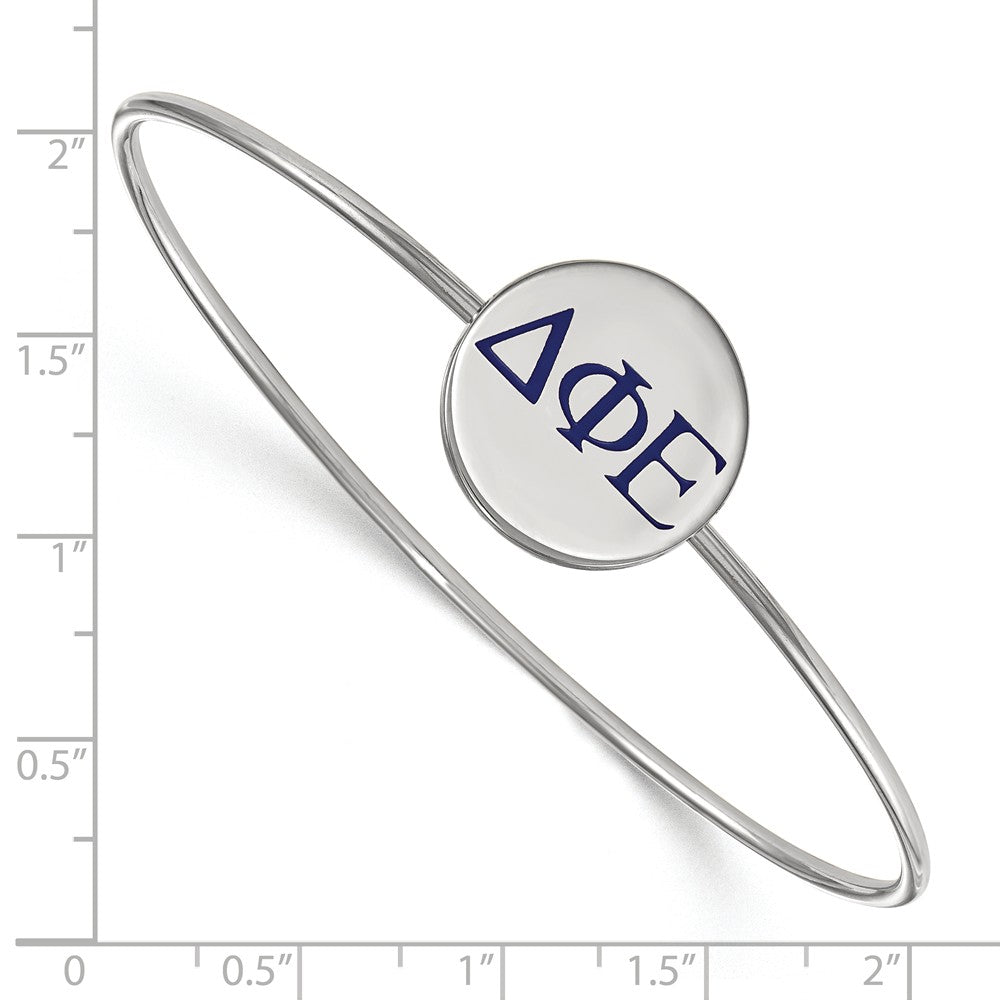 Alternate view of the Sterling Silver Delta Phi Epsilon Enamel Greek Letters Bangle - 6 in. by The Black Bow Jewelry Co.