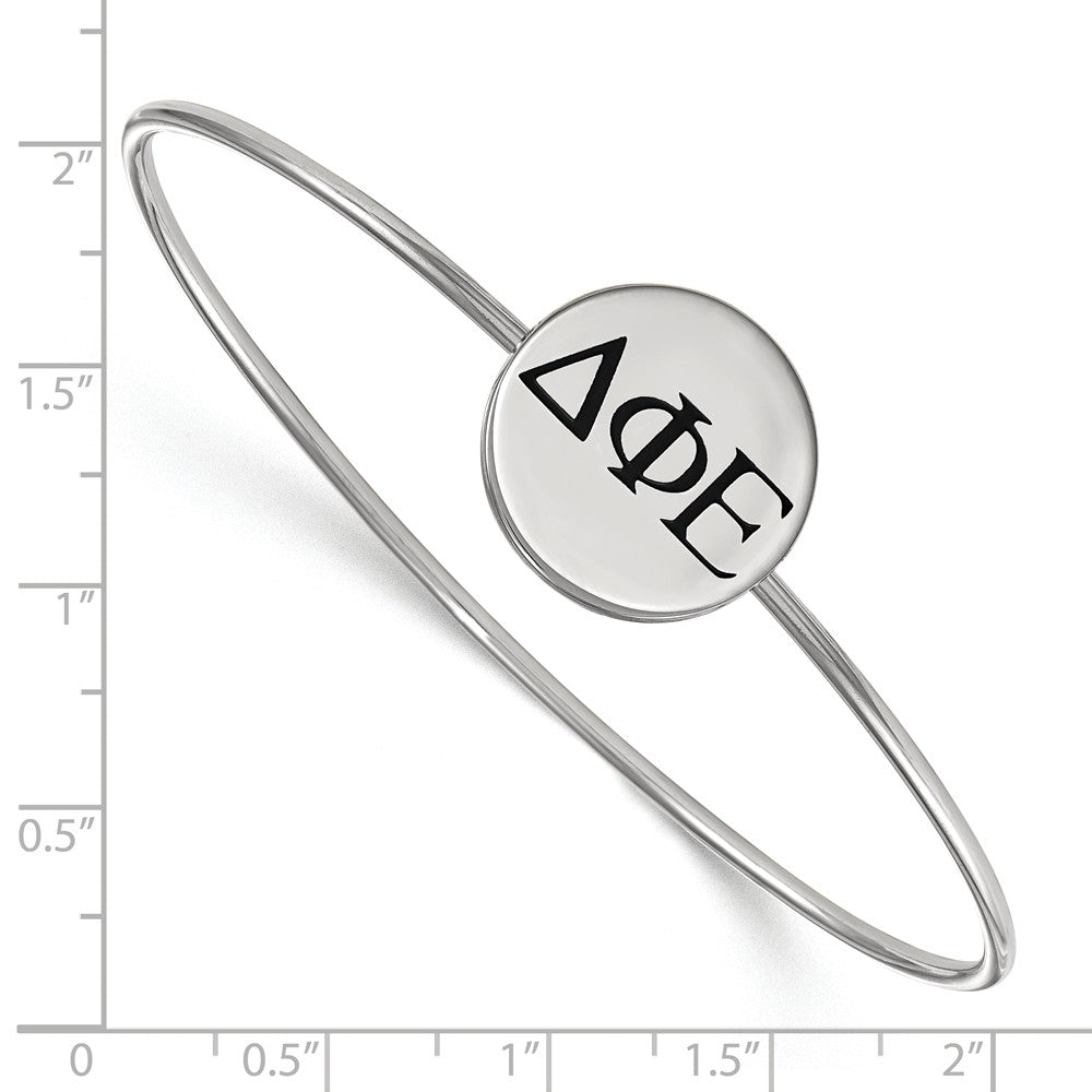 Alternate view of the Sterling Silver Delta Phi Epsilon Enamel Black Greek Bangle - 6 in. by The Black Bow Jewelry Co.