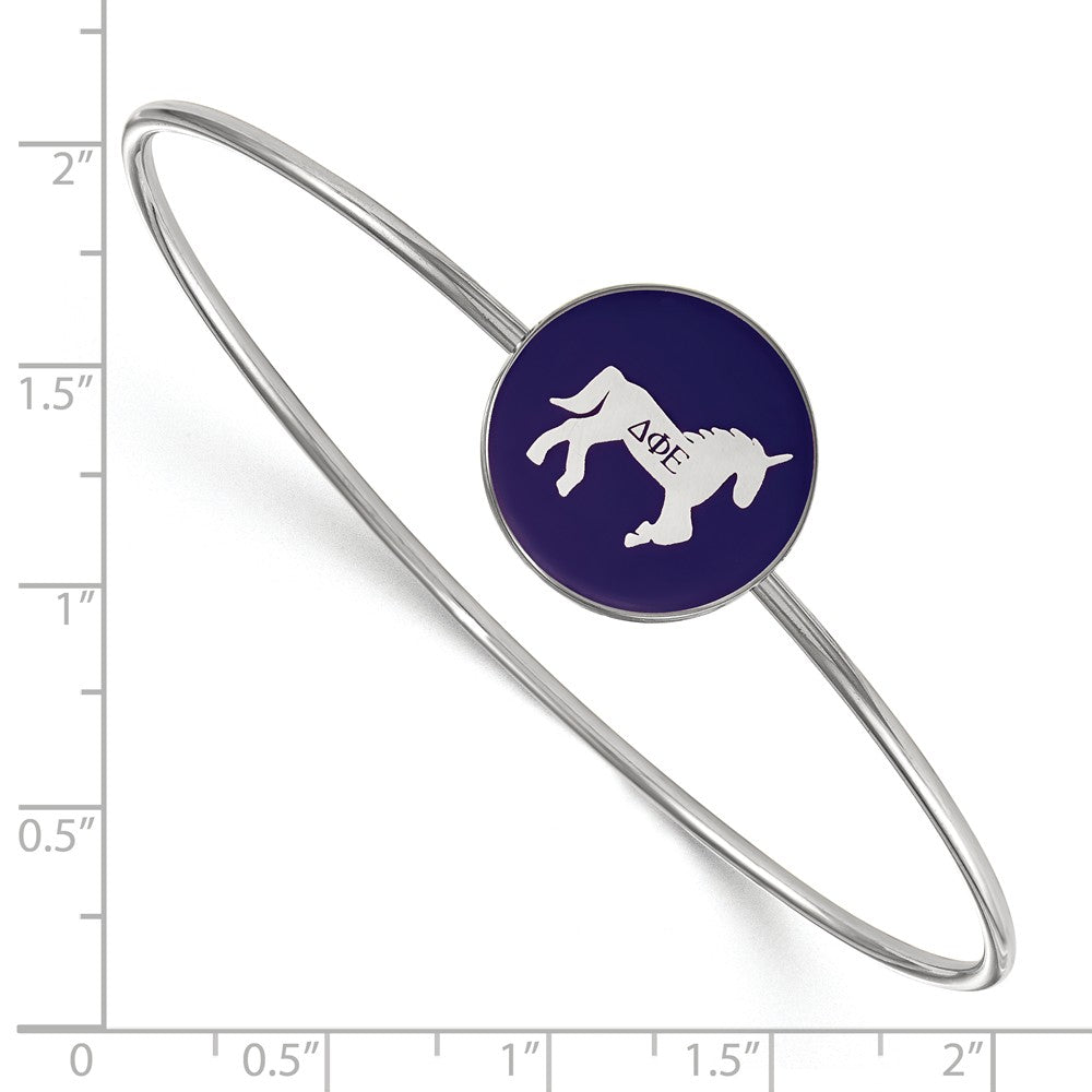 Alternate view of the Sterling Silver Delta Phi Epsilon Enamel Bangle - 6 in. by The Black Bow Jewelry Co.