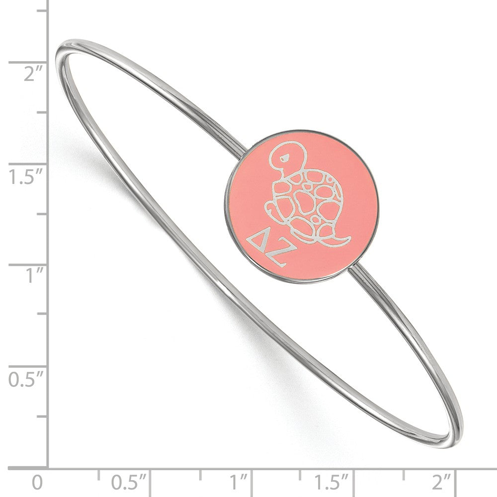 Alternate view of the Sterling Silver Delta Zeta Enamel Bangle - 6 in. by The Black Bow Jewelry Co.