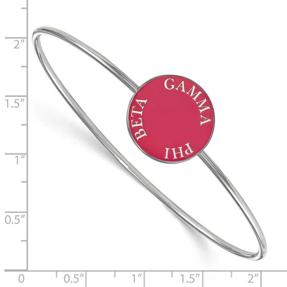 Alternate view of the Sterling Silver Gamma Phi Beta Enamel Disc Bangle - 6 in. by The Black Bow Jewelry Co.