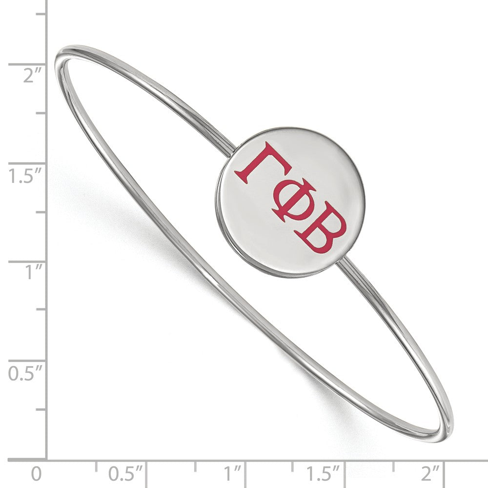 Alternate view of the Sterling Silver Gamma Phi Beta Enamel Greek Letters Bangle - 6 in. by The Black Bow Jewelry Co.