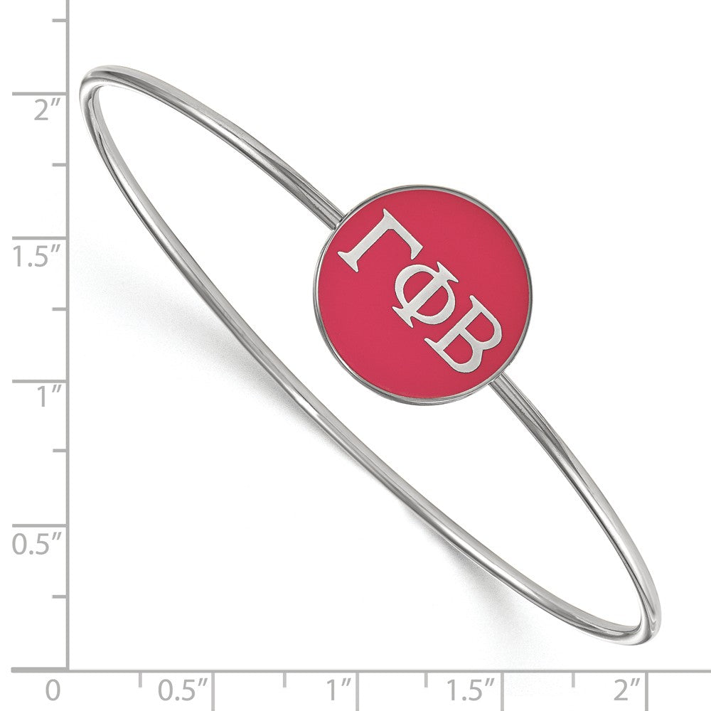 Alternate view of the Sterling Silver Gamma Phi Beta Red Enamel Greek Bangle - 6 in. by The Black Bow Jewelry Co.