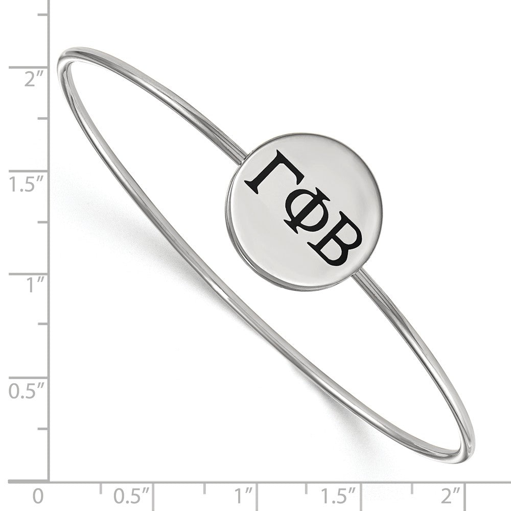 Alternate view of the Sterling Silver Gamma Phi Beta Enamel Black Greek Bangle - 6 in. by The Black Bow Jewelry Co.