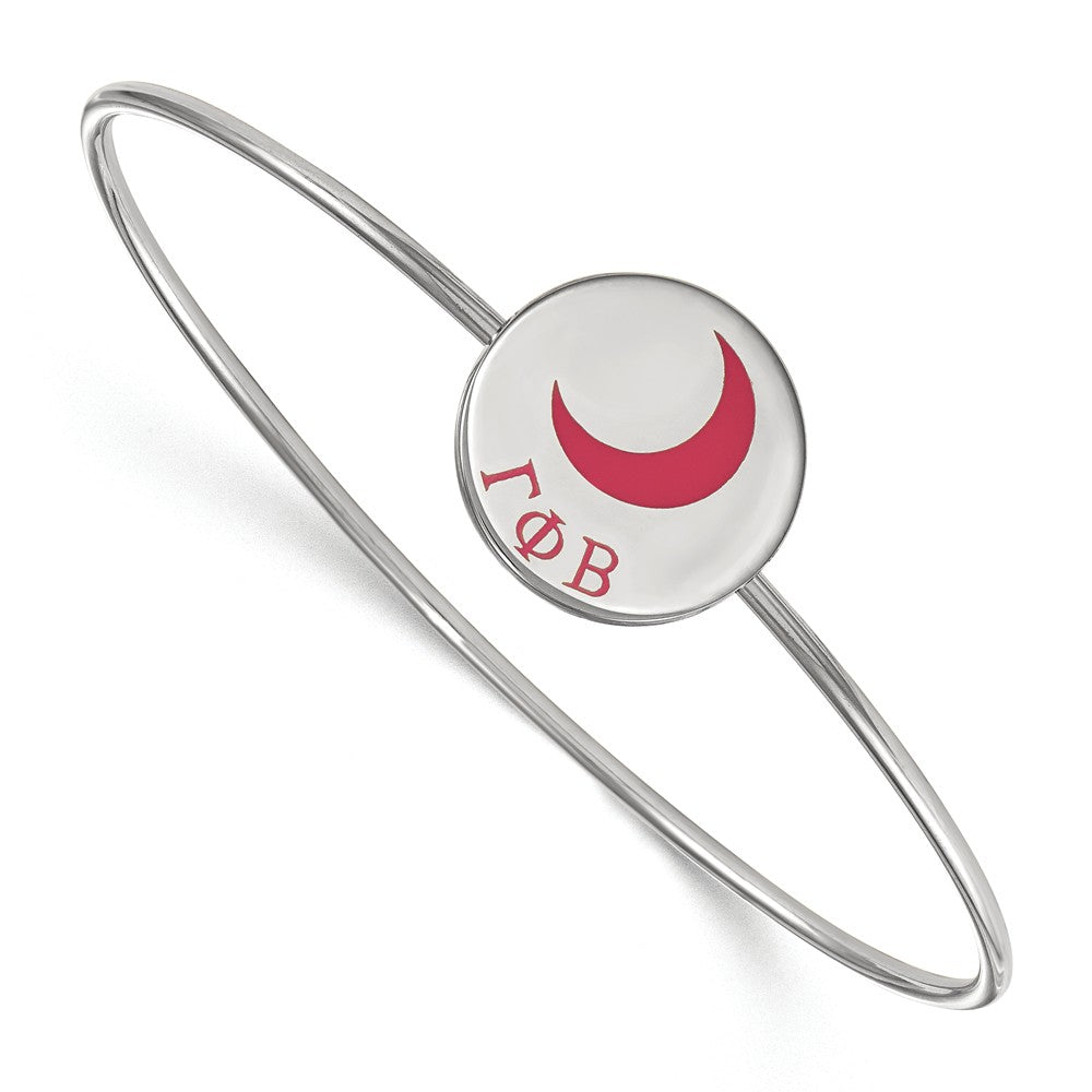 Sterling Silver Gamma Phi Beta Enamel Moon Bangle - 6 in., Item B14980 by The Black Bow Jewelry Co.