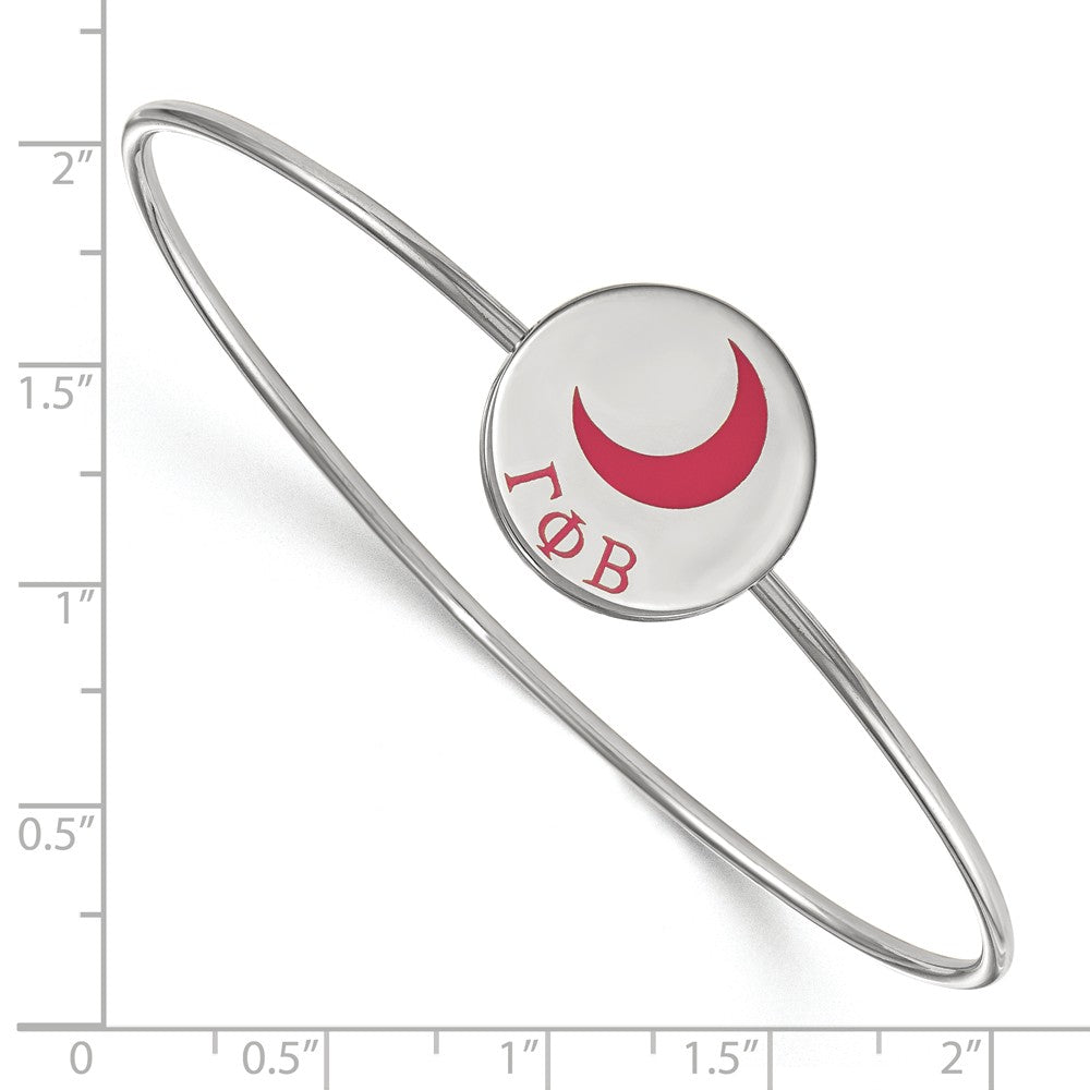 Alternate view of the Sterling Silver Gamma Phi Beta Enamel Moon Bangle - 6 in. by The Black Bow Jewelry Co.