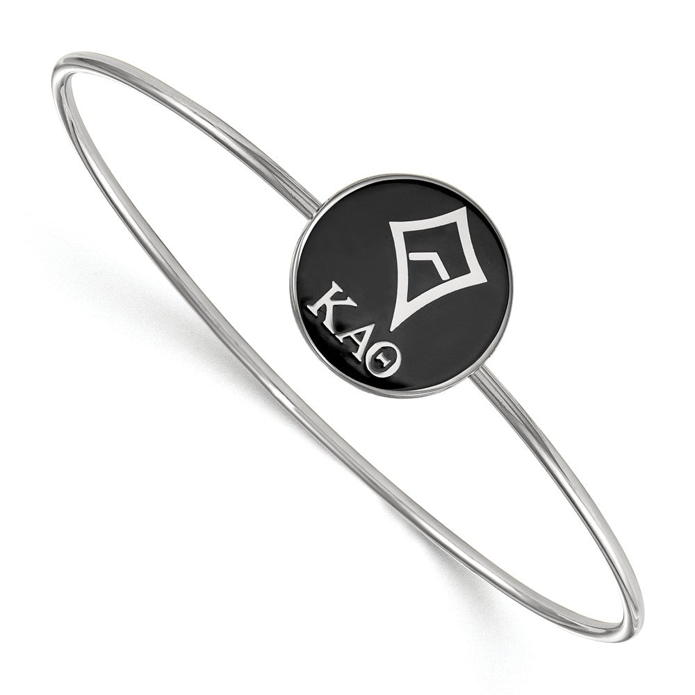 Sterling Silver Kappa Alpha Theta Enamel Bangle - 6 in., Item B14994 by The Black Bow Jewelry Co.