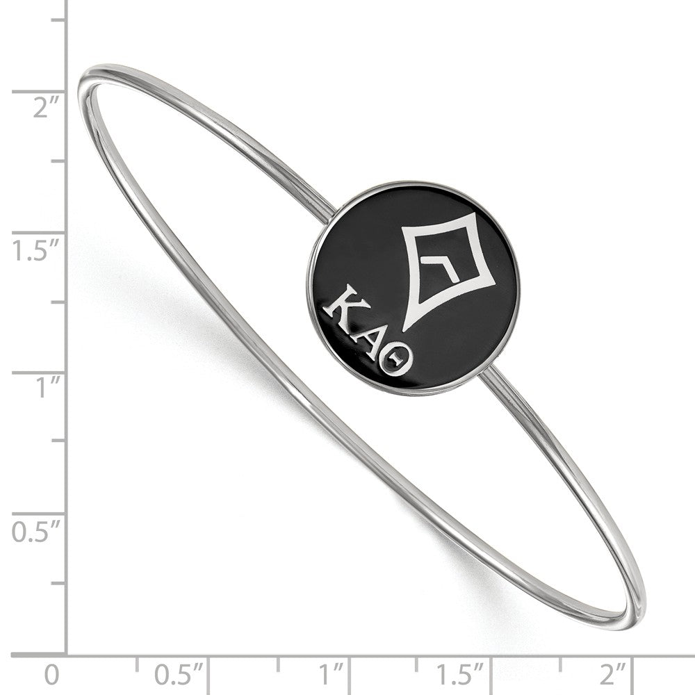 Alternate view of the Sterling Silver Kappa Alpha Theta Enamel Bangle - 6 in. by The Black Bow Jewelry Co.