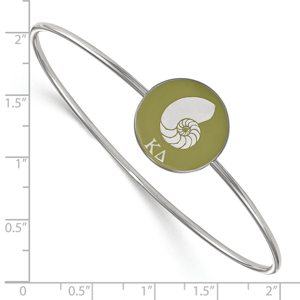 Alternate view of the Sterling Silver Kappa Delta Enamel Bangle - 8 in. by The Black Bow Jewelry Co.
