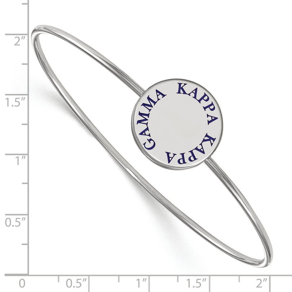 Alternate view of the Sterling Silver Kappa Kappa Gamma Blue Enamel Letters Bangle - 6 in. by The Black Bow Jewelry Co.