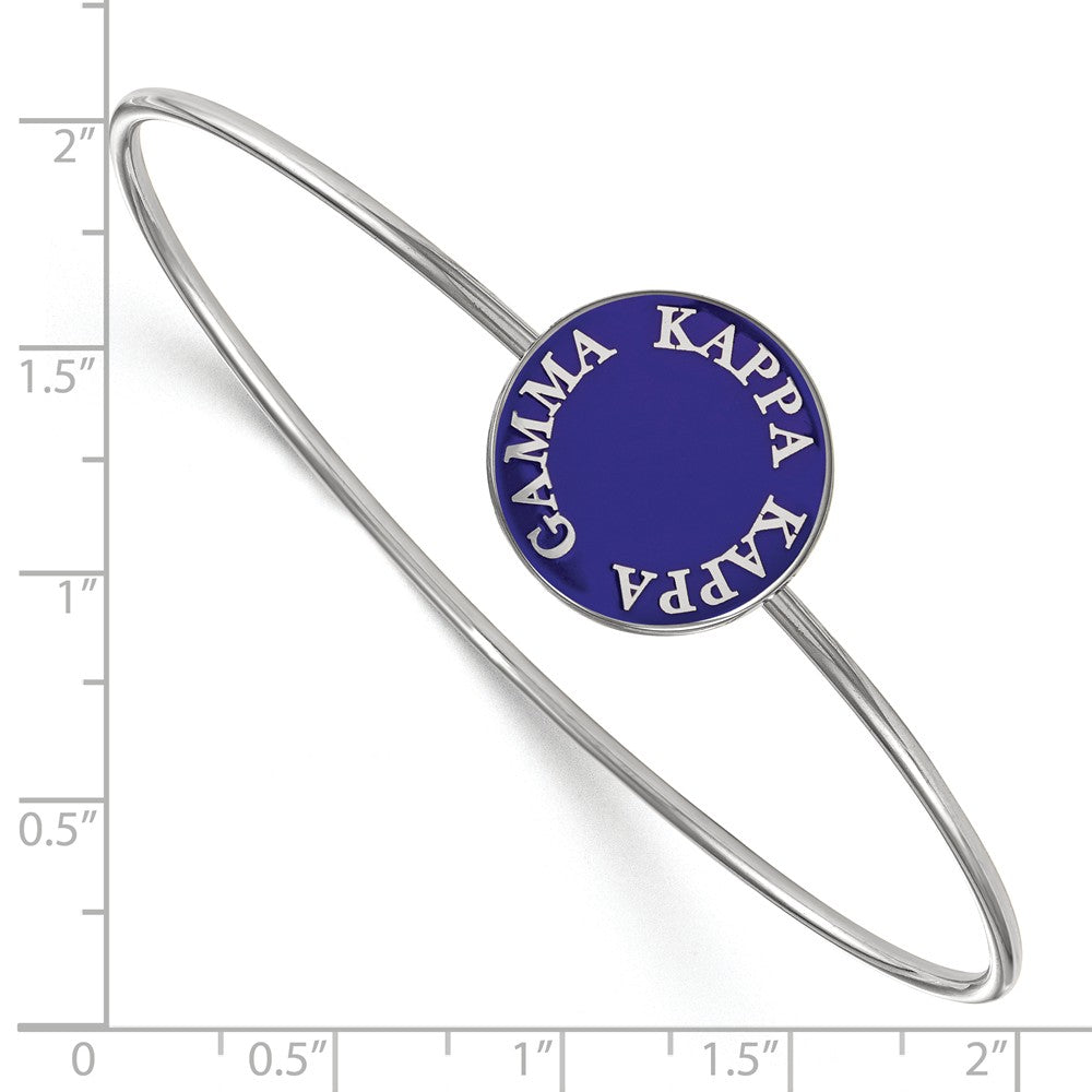 Alternate view of the Sterling Silver Kappa Kappa Gamma Blue Enamel Bangle - 6 in. by The Black Bow Jewelry Co.
