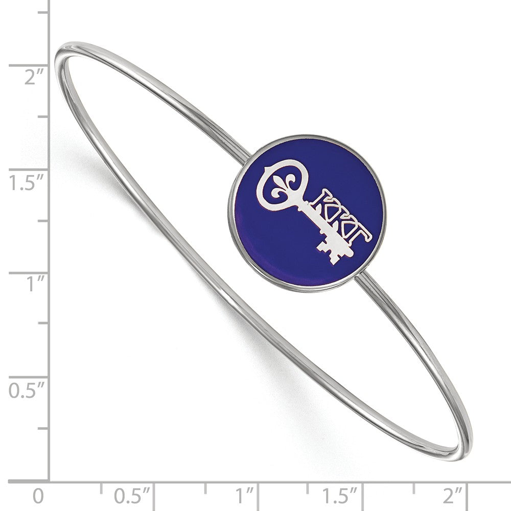 Alternate view of the Sterling Silver Kappa Kappa Gamma Enamel Bangle - 6 in. by The Black Bow Jewelry Co.