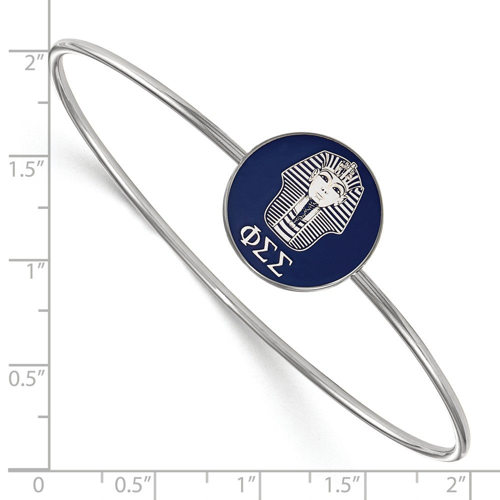 Alternate view of the Sterling Silver Phi Sigma Sigma Enamel Bangle - 6 in. by The Black Bow Jewelry Co.