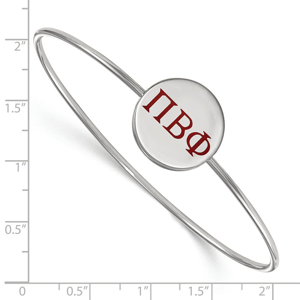 Alternate view of the Sterling Silver Pi Beta Phi Enamel Red Greek Letters Bangle - 6 in. by The Black Bow Jewelry Co.