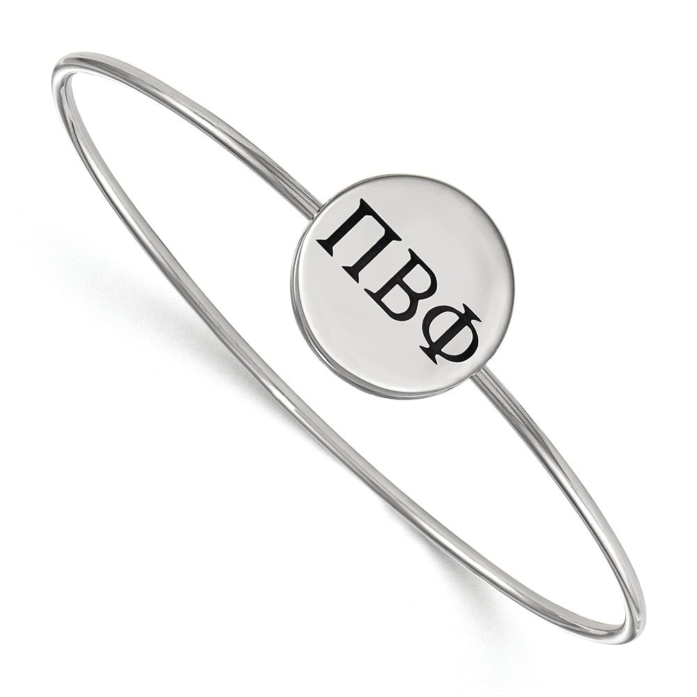 Sterling Silver Pi Beta Phi Enamel Greek Letters Bangle - 6 in., Item B15060 by The Black Bow Jewelry Co.