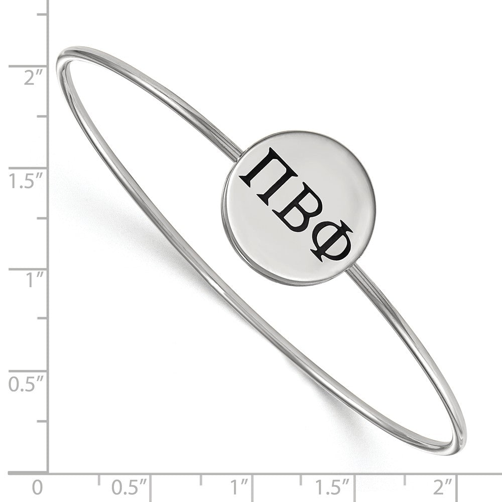 Alternate view of the Sterling Silver Pi Beta Phi Enamel Greek Letters Bangle - 6 in. by The Black Bow Jewelry Co.