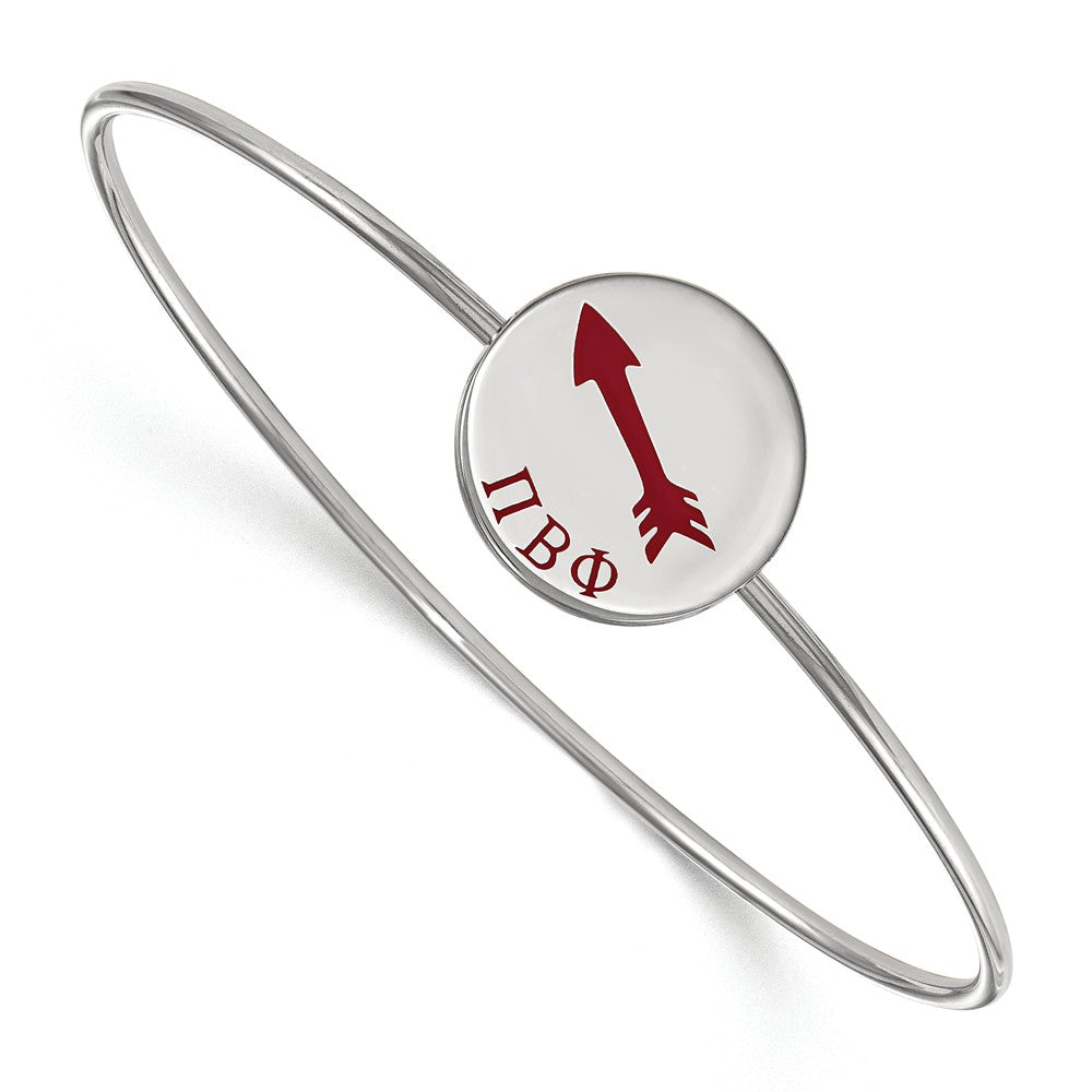 Sterling Silver Pi Beta Phi Enamel Red Arrow Bangle - 6 in., Item B15062 by The Black Bow Jewelry Co.