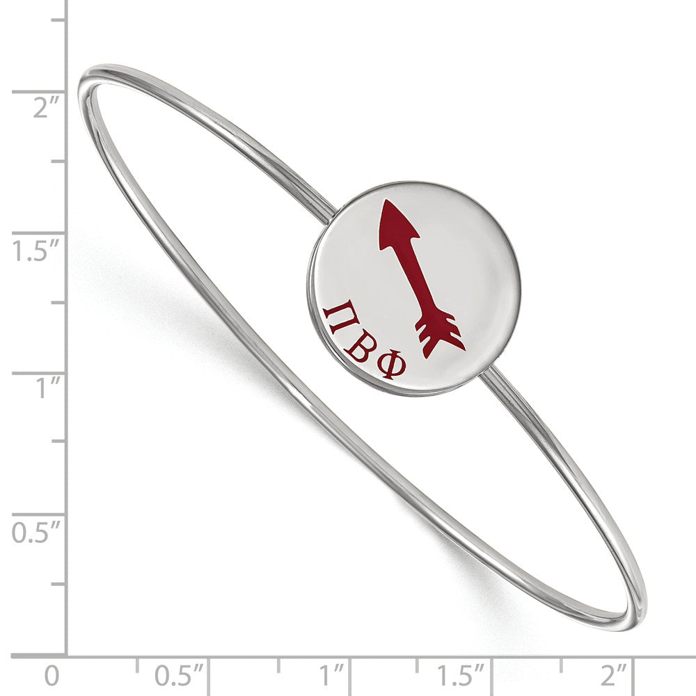 Alternate view of the Sterling Silver Pi Beta Phi Enamel Red Arrow Bangle - 8 in. by The Black Bow Jewelry Co.