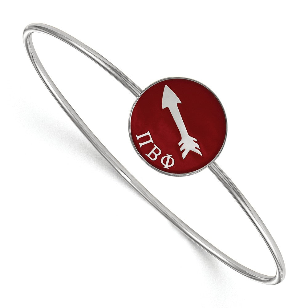 Sterling Silver Pi Beta Phi Enamel Bangle - 6 in., Item B15064 by The Black Bow Jewelry Co.