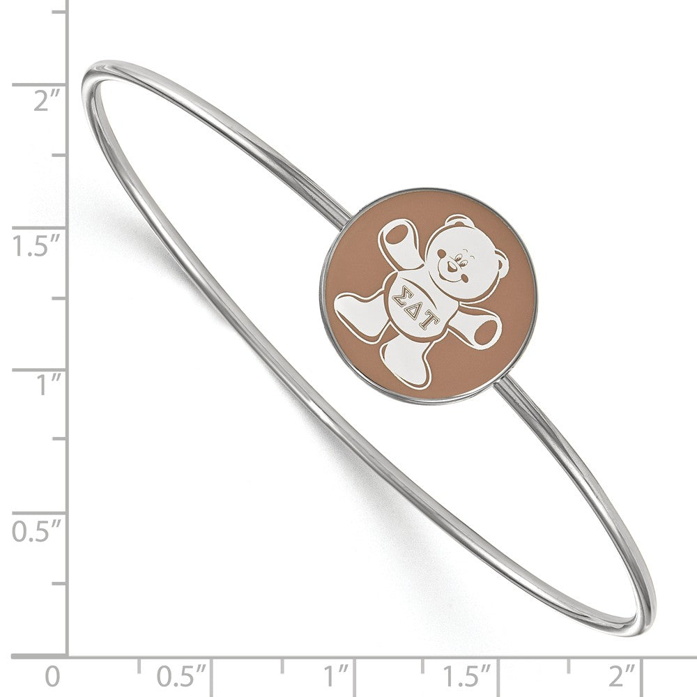 Alternate view of the Sterling Silver Sigma Delta Tau Enamel Bangle - 8 in. by The Black Bow Jewelry Co.