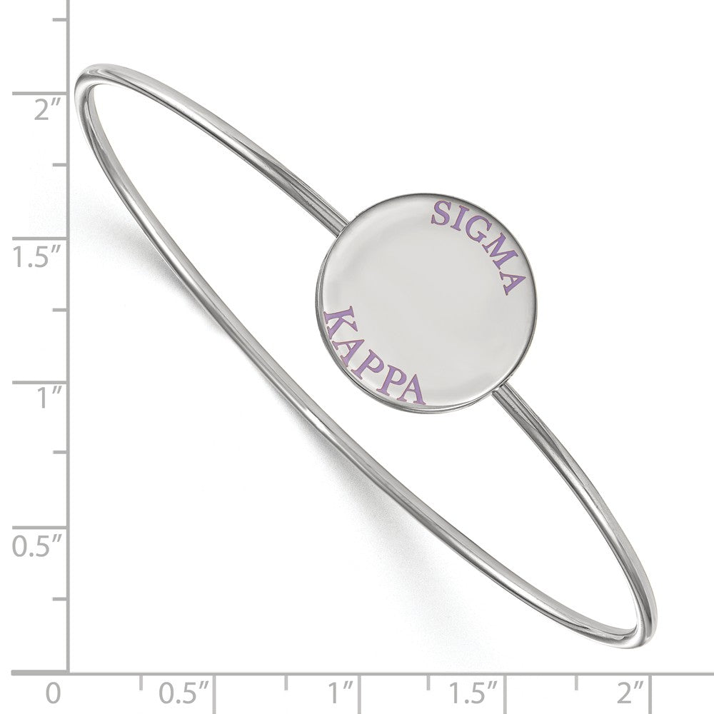 Alternate view of the Sterling Silver Sigma Kappa Enamel Purple Letters Bangle - 6 in. by The Black Bow Jewelry Co.