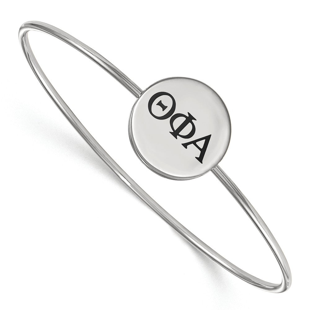 Sterling Silver Theta Phi Alpha Enamel Greek Letters Bangle - 8 in., Item B15117 by The Black Bow Jewelry Co.