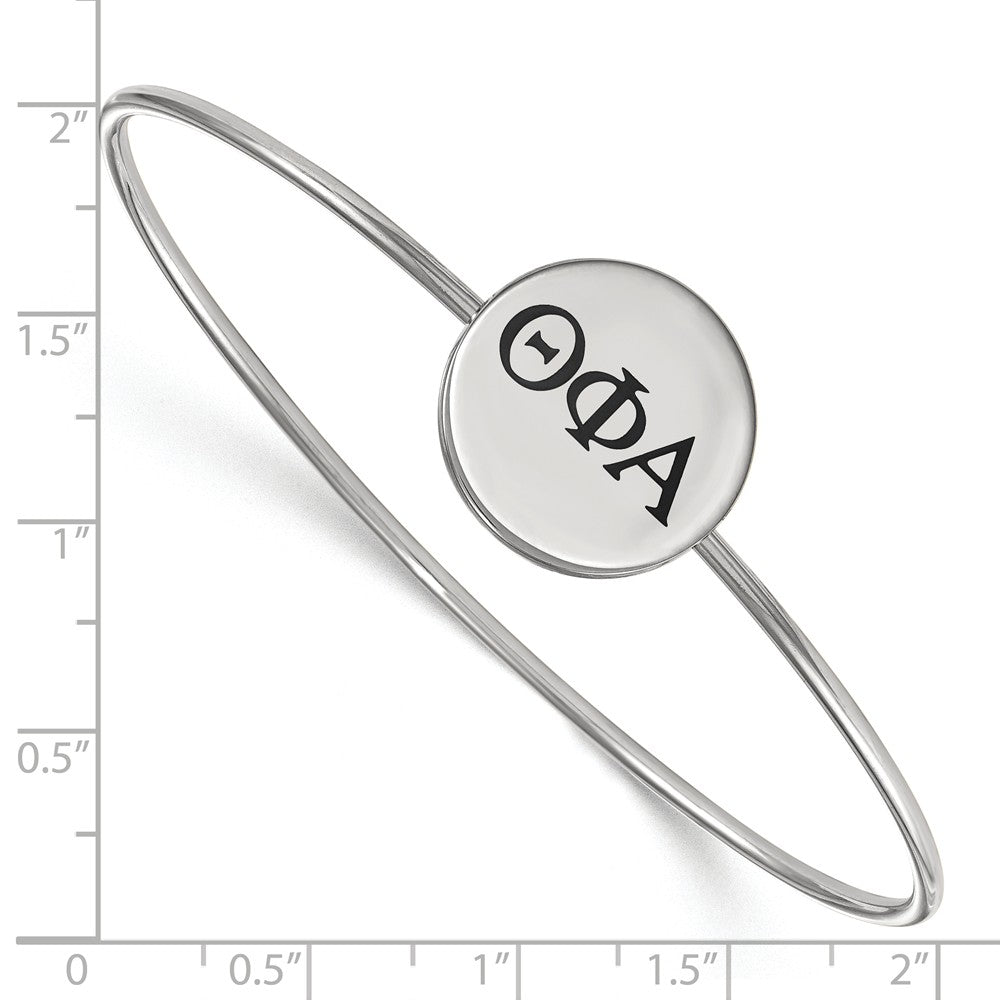 Alternate view of the Sterling Silver Theta Phi Alpha Enamel Greek Letters Bangle - 8 in. by The Black Bow Jewelry Co.