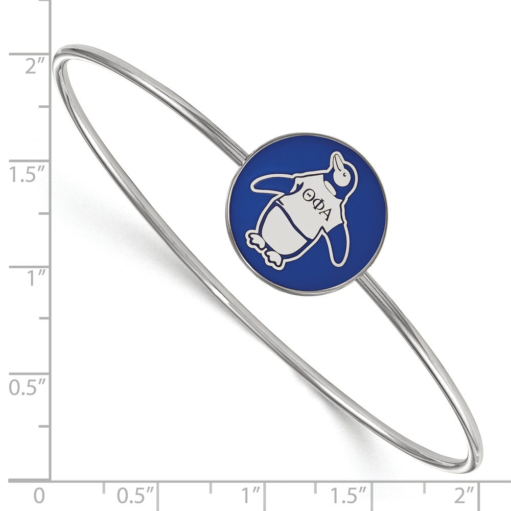 Alternate view of the Sterling Silver Theta Phi Alpha Enamel Bangle - 6 in. by The Black Bow Jewelry Co.