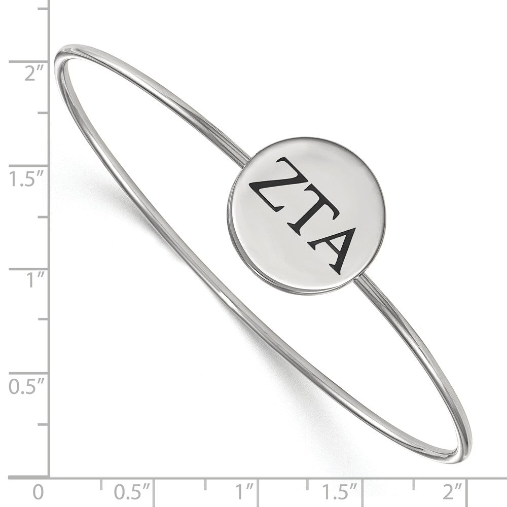 Alternate view of the Sterling Silver Zeta Tau Alpha Enamel Greek Letters Bangle - 6 in. by The Black Bow Jewelry Co.