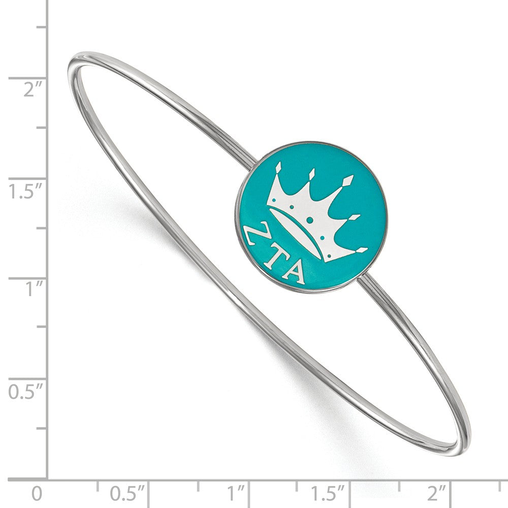 Alternate view of the Sterling Silver Zeta Tau Alpha Enamel Bangle - 6 in. by The Black Bow Jewelry Co.