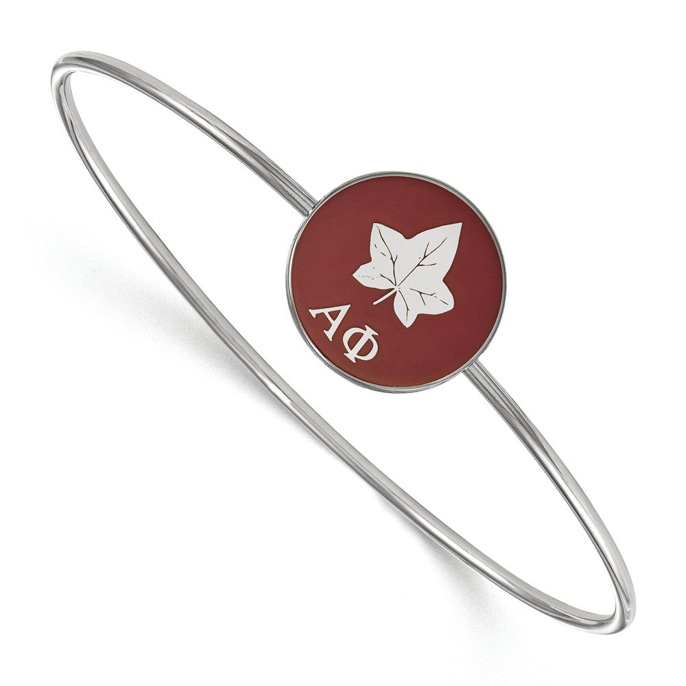 Sterling Silver Alpha Phi Enamel Bangle - 7 in., Item B15176 by The Black Bow Jewelry Co.