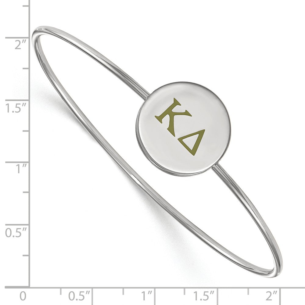 Alternate view of the Sterling Silver Kappa Delta Enamel Green Greek Letters Bangle - 7 in. by The Black Bow Jewelry Co.