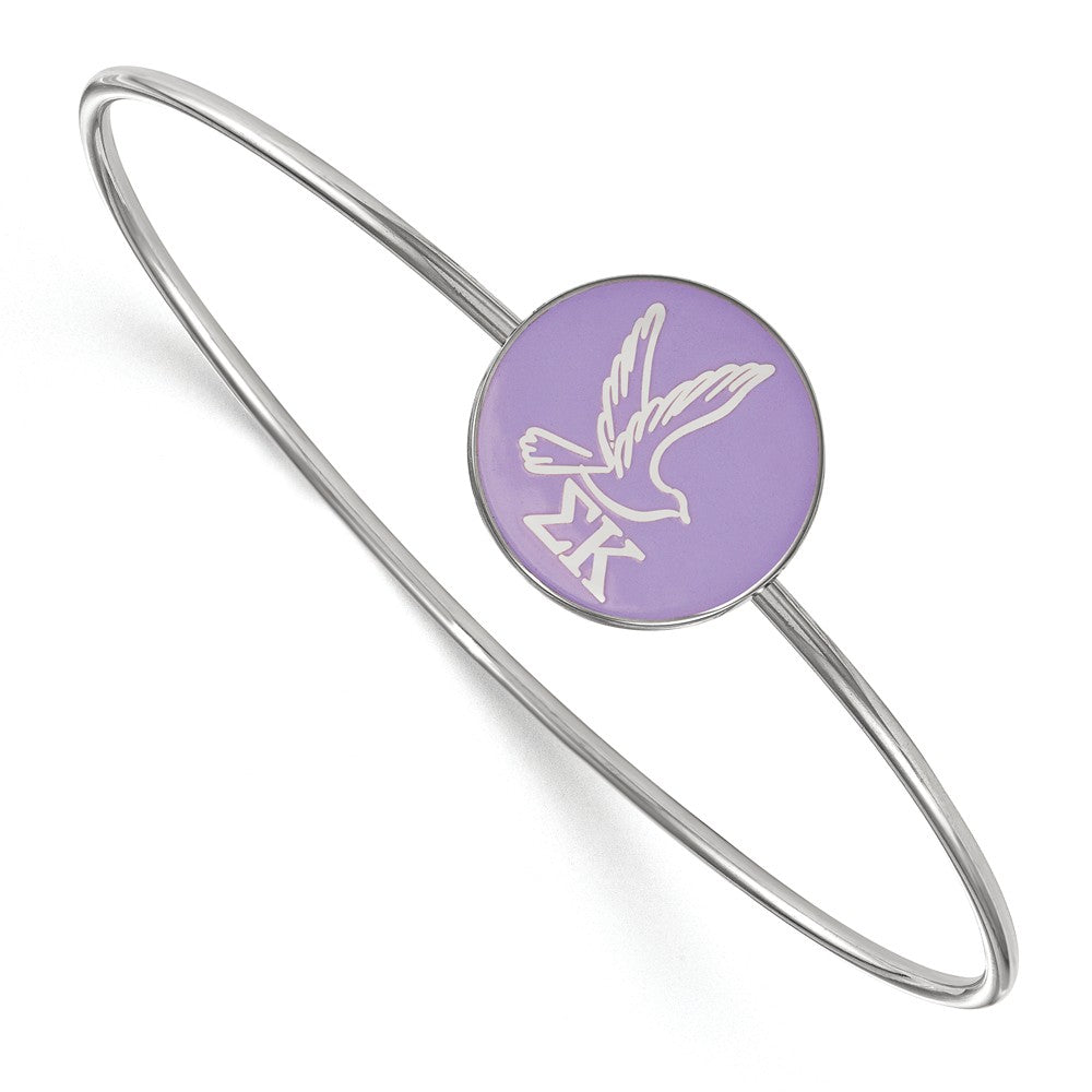 Sterling Silver Sigma Kappa Enamel Bangle - 7 in., Item B15295 by The Black Bow Jewelry Co.