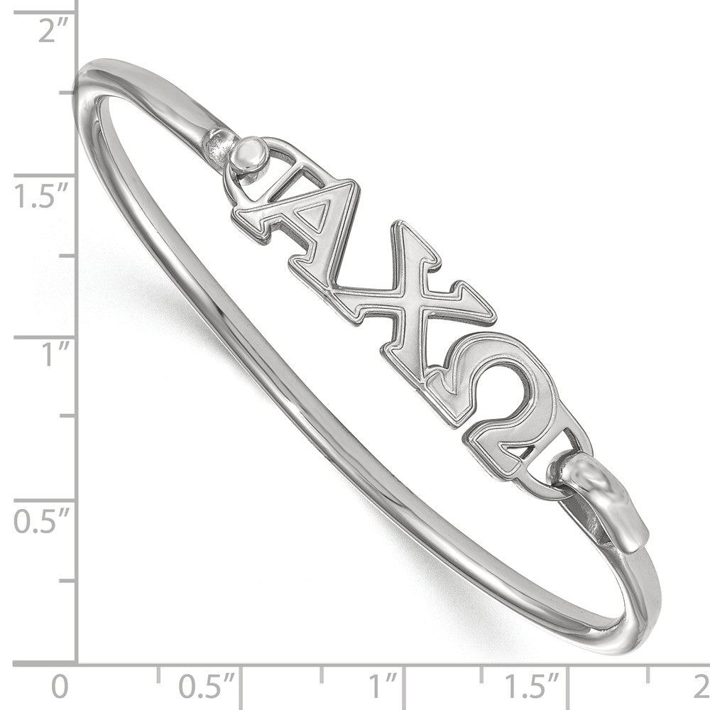 Alternate view of the Sterling Silver Alpha Chi Omega Large Clasp Bangle - 6 in. by The Black Bow Jewelry Co.