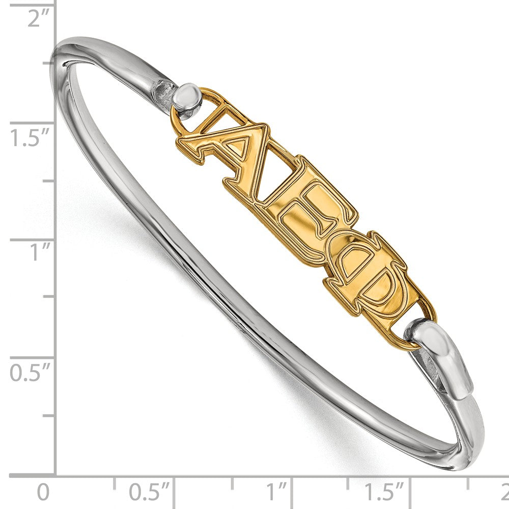Alternate view of the 14K Plated Silver Alpha Epsilon Phi Large Clasp Bangle - 6 in. by The Black Bow Jewelry Co.
