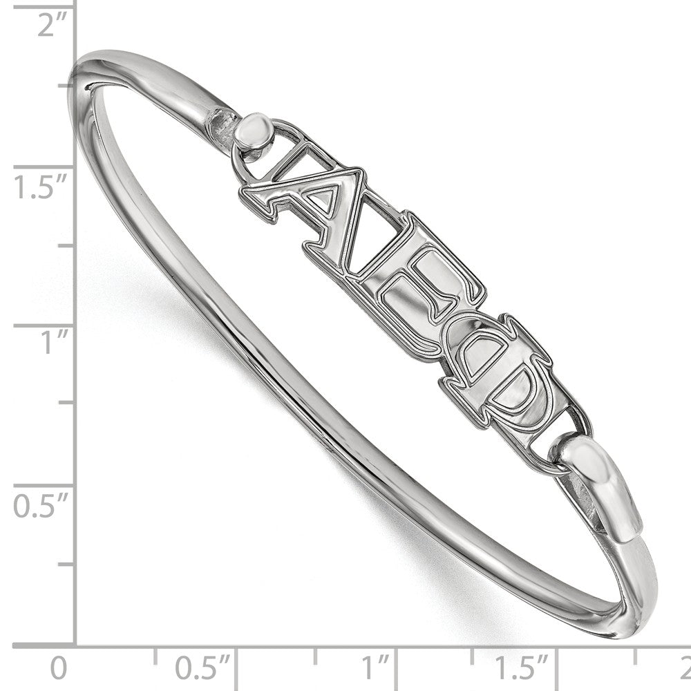 Alternate view of the Sterling Silver Alpha Epsilon Phi Large Clasp Bangle - 6 in. by The Black Bow Jewelry Co.